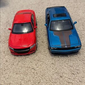 Toy cars 
Dodge Challenger (blue) and charger (red)